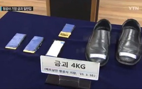 Cơ trưởng giấu vàng dưới đế giày bị Hàn Quốc xử án treo